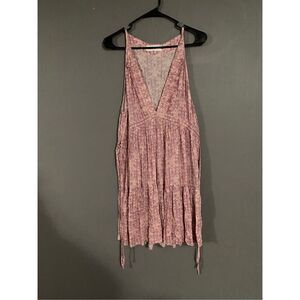 American Threads Long V Neck Tiered Dress Size Large